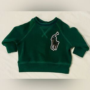 Ralph Lauren green sweatshirt for baby boy size 3M